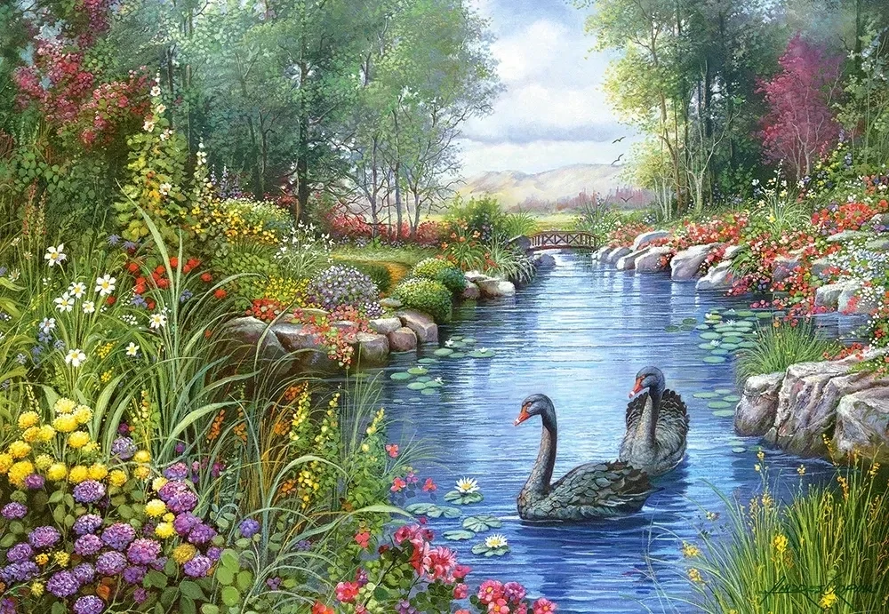 Castorland Puzzle 1000 Teile Black Swans, Andres Orpinas  C-151042-2