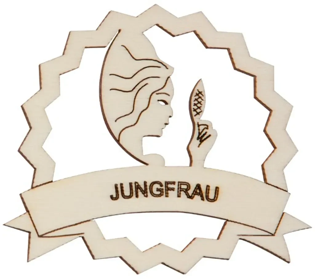 Hofmeister Sternzeichen Fensterbild Jungfrau aus Holz Bastelartikel als Dekoration geeignet