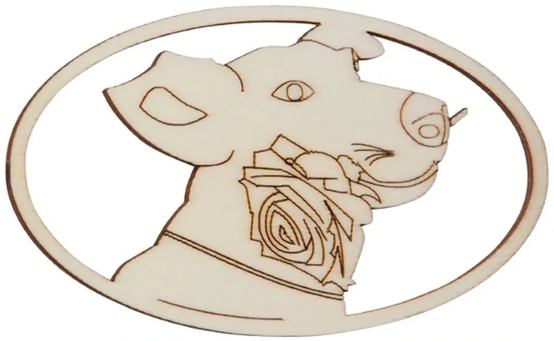 Hofmeister Fensterbild Hund mit Rose aus Holz Bastelartikel als Dekoration geeignet Hofmeister Fensterbild Hund mit Rose aus Holz Bastelartikel als Dekoration geeignet