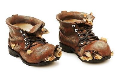 Pflanzschuh mit Mäusen aus Poly, 26x14x13cm, 2er Set - Dekofigur Pflanzschuh mit Mäusen aus Poly, 26x14x13cm, 2er Set - Dekofigur