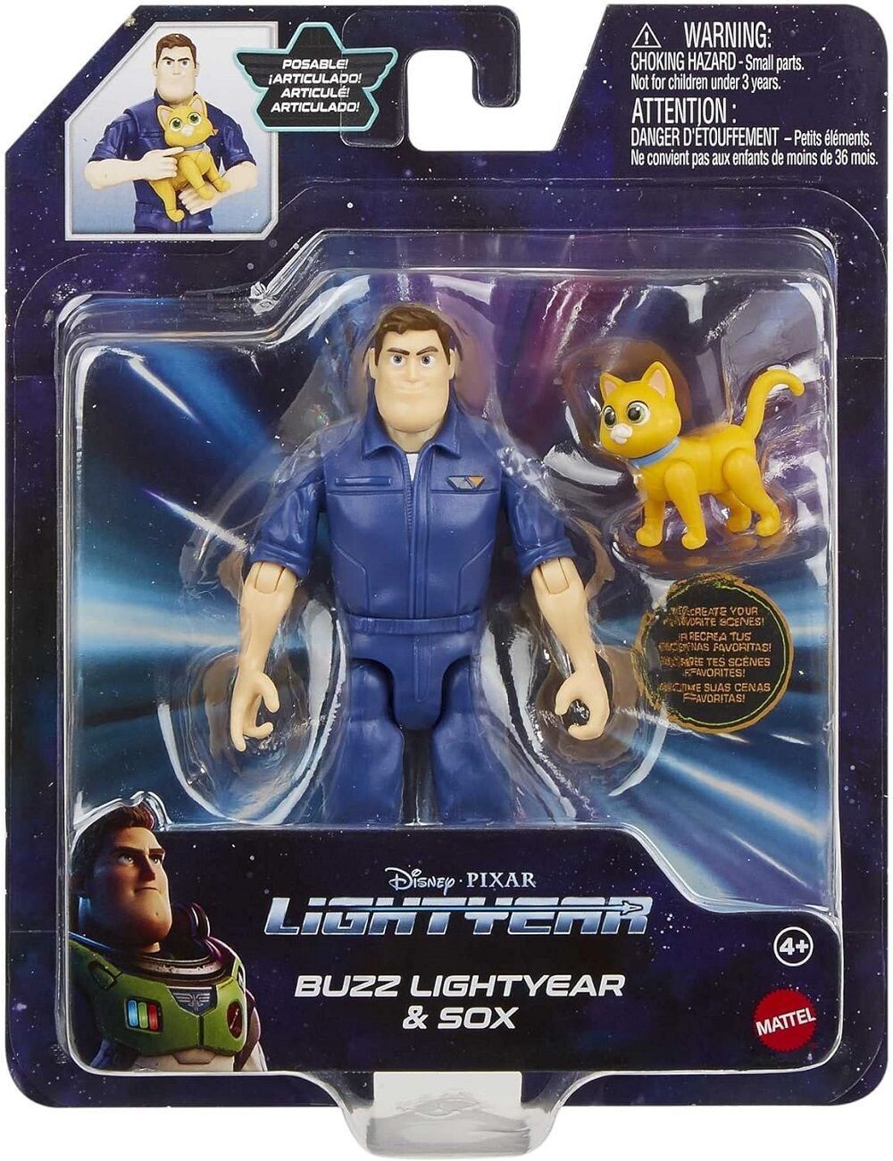 Mattel Actionfigur Buzz Lightyear HHJ80 - Buzz Lightyear und Sox, (2-tlg)