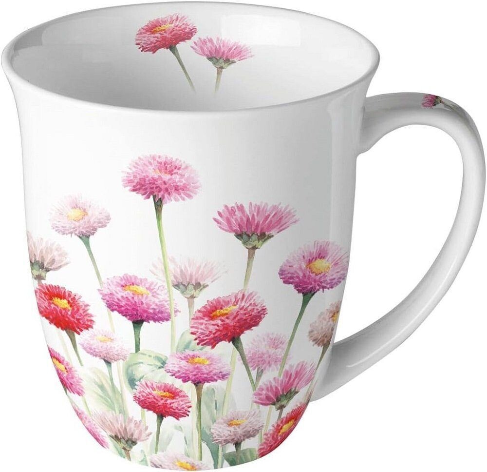 Ambiente Becher Porzellan Blumen  Bellis Tasse ca. 400ml Frühling -Sommer Kollektion