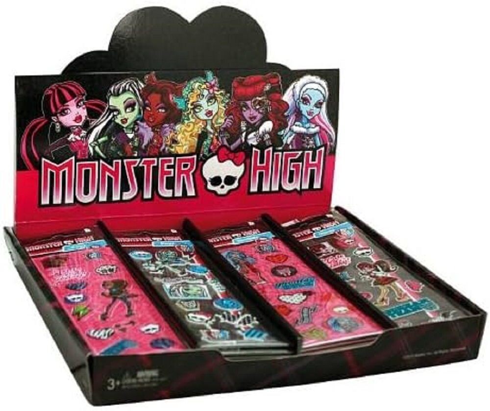 Monster High Aufkleber Popz -4 fach sortiert- Mitgebsel, (48-tlg) Stickers
