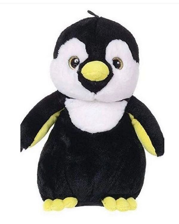Kuscheliger Stofftier Pinguin aus Plüsch 27 cm mit gelben Glitzeraugen und gelbem Schnabel, 1 Stück Paws - Landahl