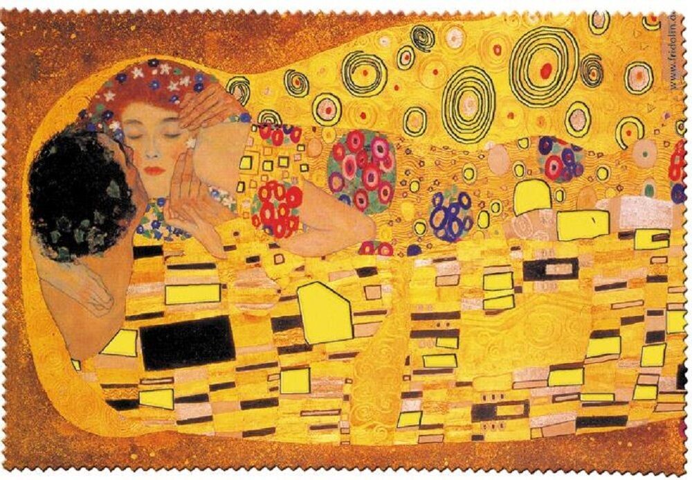 Brillenputztuch "Klimt - Der Kuss"Stoff Tuch Geschenkartikel Kunst und Kultur- Mikrofasertuch (18x12.5 cm, 1-tlg)