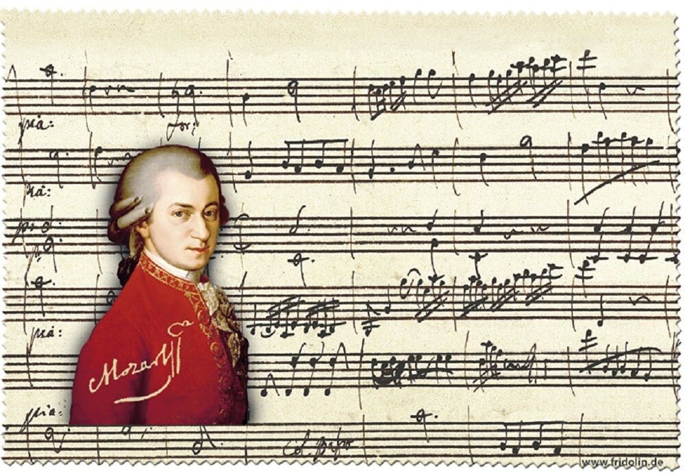 Brillenputztuch "Mozart" Stoff Tuch Geschenkartikel Kunst und Kultur- Mikrofasertuch (18x12.5 cm, 1-tlg)