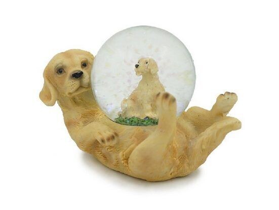 Labrador Dekofigur Figuren aus Polyresin Tier mit tierchen in der Glitzerkugel (1 St), Dekokugel Souvenir - Figuren Dekorationsartikel - Geschenkartikel