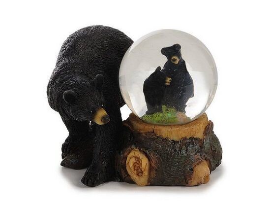 Glitzerkugel Bär,  Dekofigur Figuren aus Polyresin Tier mit tierchen  (1 St), Dekokugel Souvenir - Figuren Dekorationsartikel - Geschenkartikel