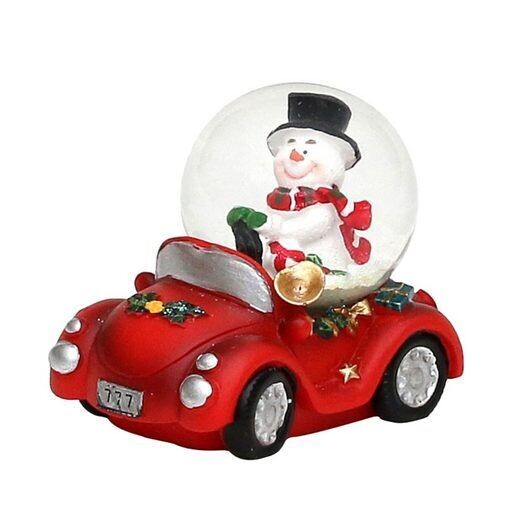Schneekugel Kinder Weihnachtsschneekugel Auto - Weihnachtsmann oder Schneemann (1 St), Dekokugel Souvenir - Figuren Dekorationsartikel - Geschenkartikel