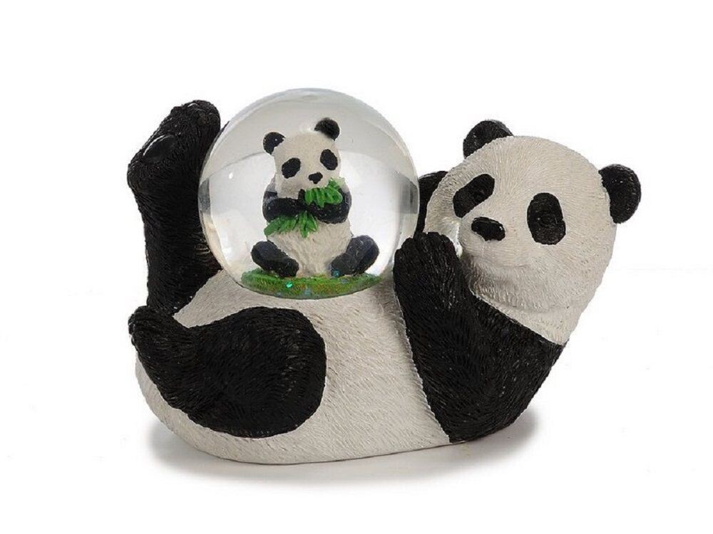 Glitzerkugel  Pandabär Dekofigur Figuren aus Polyresin Tier mit tierchen in der (1 St), Dekokugel Souvenir - Figuren Dekorationsartikel - Geschenkartikel