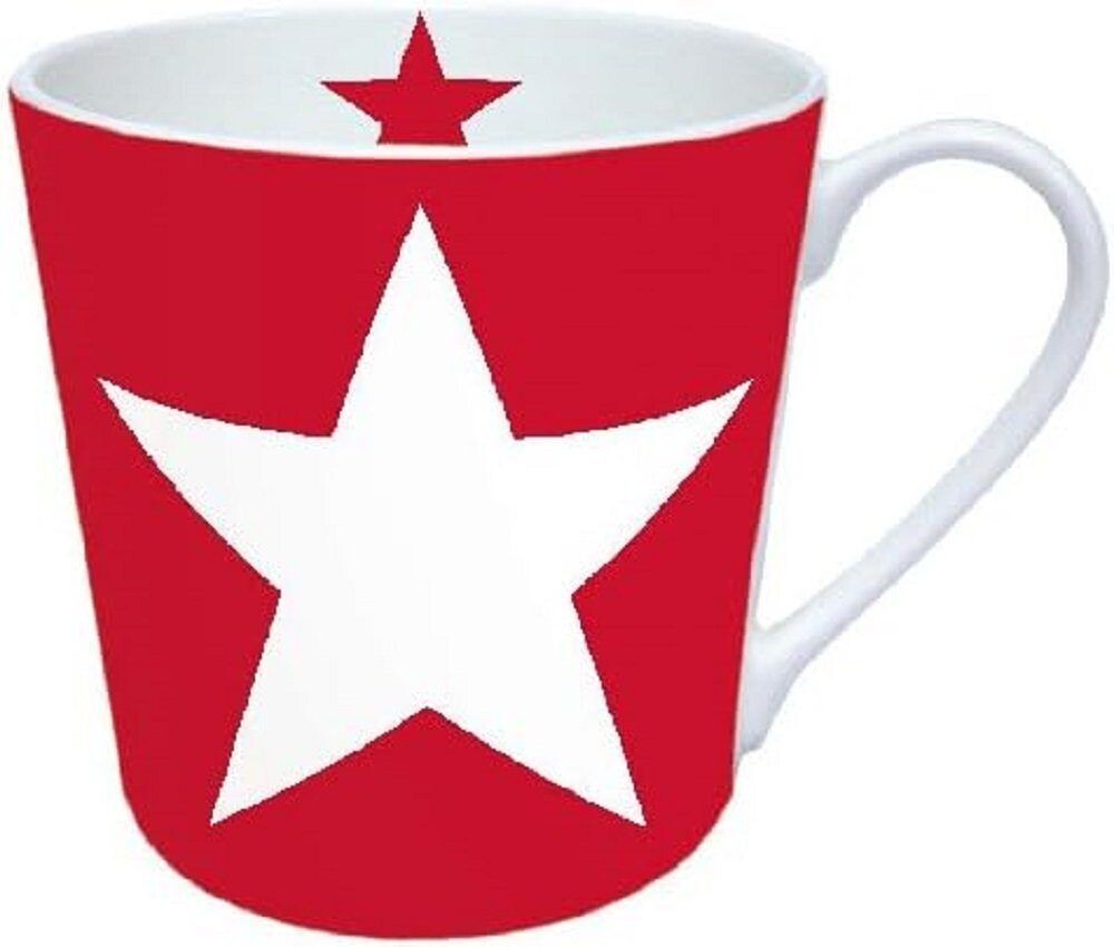 Ambiente Becher Porzellan Stern -Red Star, Porzellan, Ideal Als Geschenk