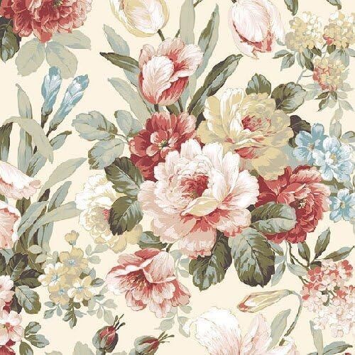 Ambiente  Blumen Kate Cream Papierserviette ca. 33 Serviette, (20 St), Decoupage - Serviettentechnik geeignet