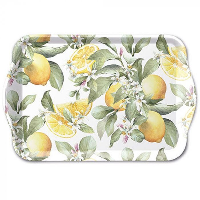 Ambiente Servierplatte Tablett, Melamin ca. 15 x 21 cm, Tray Limoni Zitone Sommer Kollektion