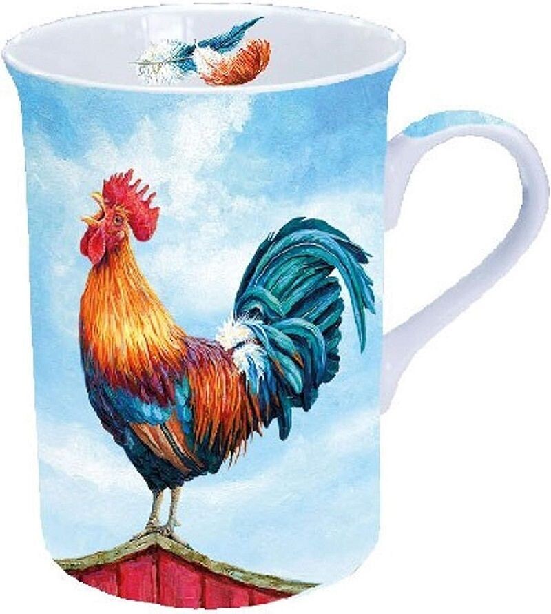 Ambiente Porzellan Becher,Kukeleku Hahn, Sommer Mug, Bauernhof Kollektion , -Tee/Kaffee Tasse