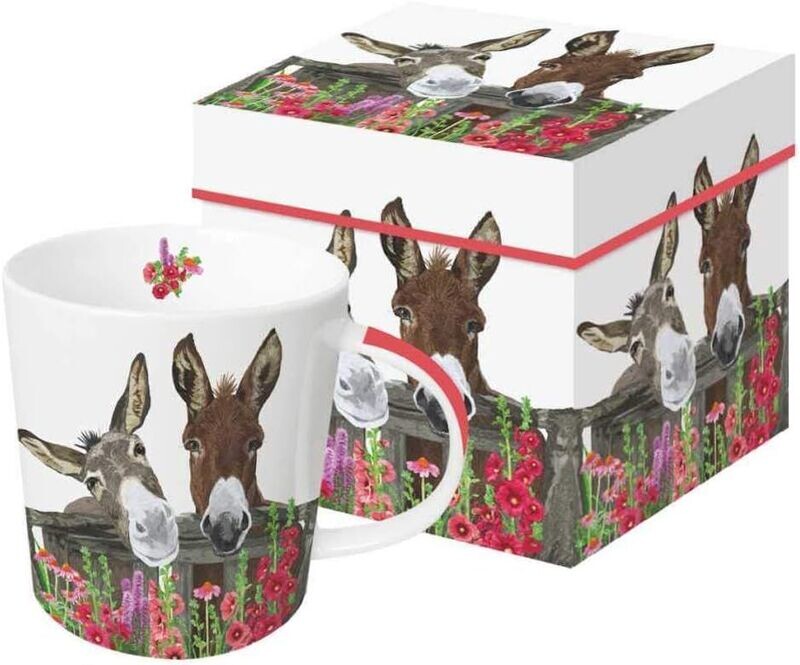 PPD Becher Porzellan Tasse - Becher mit Geschenkbox, Trend Mug Tee - Kaffee - Kollektion Tieren / Esel, Frühling Vogel - Tiere PPD Becher Porzellan Tasse - Becher mit Geschenkbox, Trend Mug Tee - Kaffee - Kollektion Tieren / Esel, Frühling Vogel - Tiere