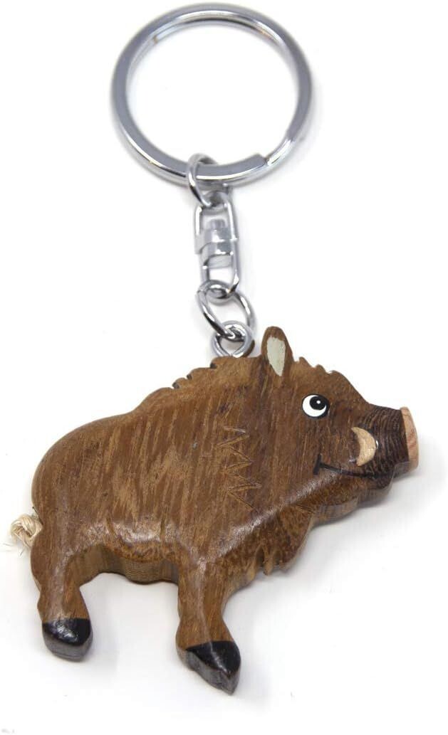 Cornelißen Schlüsselanhänger Holz Anhänger Wildschwein-Schlüsselanhänger aus Holz, 1 Stück