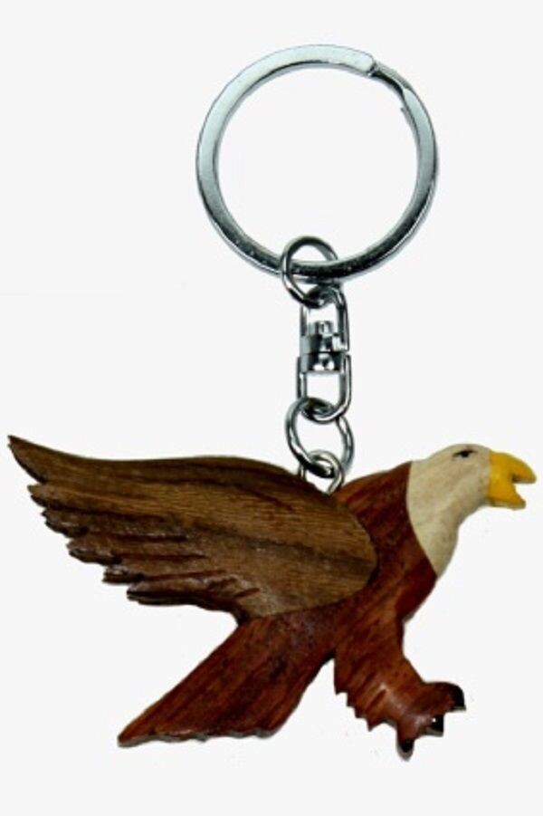 Anhänger Schlüssel Holz Anhänger Weißkopfseeadler - Adler Schlüsselanhänger aus Holz (1-tlg)