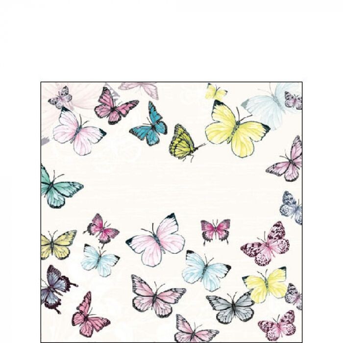 20 Servietten Schmetterlinge 25x25 cm Ambiente - Butterfly white FSC Mix 20 Servietten Schmetterlinge 25x25 cm Ambiente - Butterfly white FSC Mix