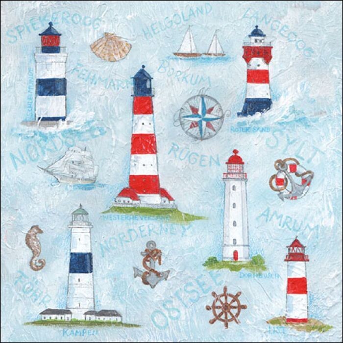 Maritime ornaments FSC Mix, 20 Stück Papierservietten, 3-lagig ca. 33cm