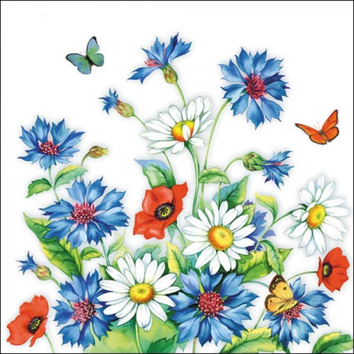 Kornblume Servietten , Cornflower FSC Mix, 20 Stück Papierservietten, 3-lagig ca. 33cm