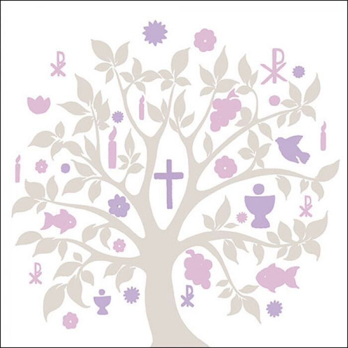 Communion symbols taupe FSC Mix,  20 Stück Papierservietten, 3-lagig ca. 33cm