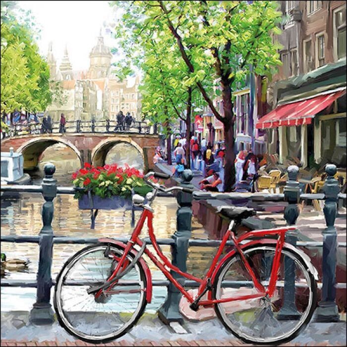 Amsterdam canal FSC Mix,  20 Stück Papierservietten, 3-lagig ca. 33cm