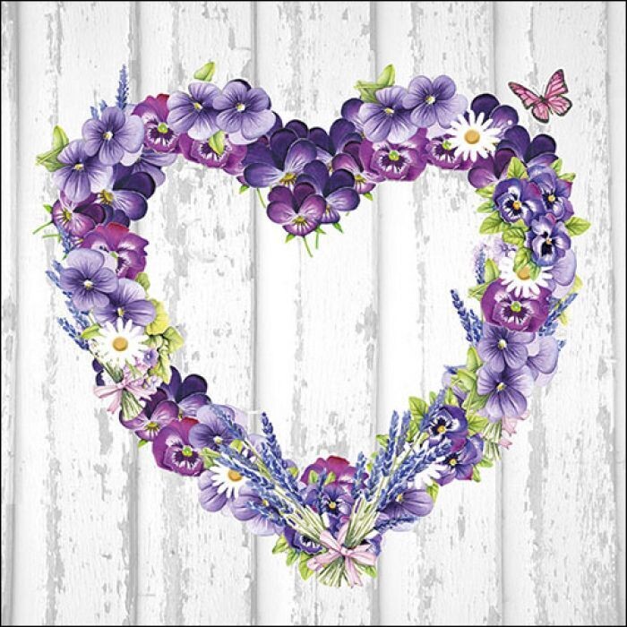 Purple heart FSC Mix,  20 Stück Papierservietten, 3-lagig ca. 33cm