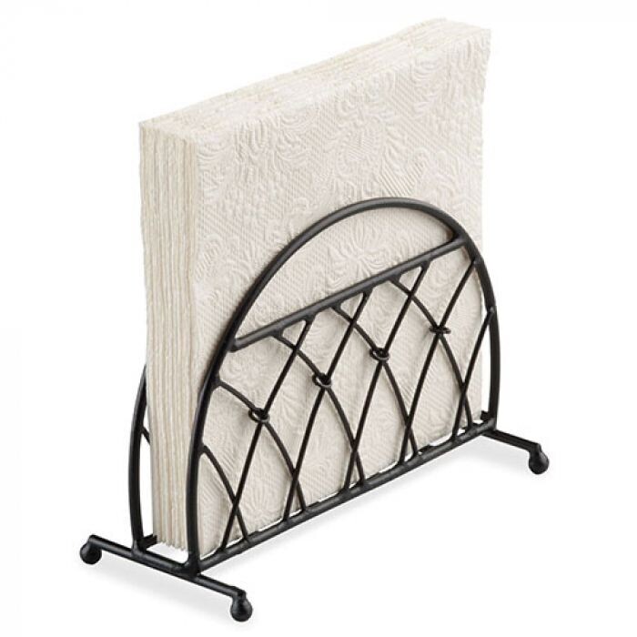 Ambiente Luxury Paper Products Serviettenhalter Serviette Halter Standgitter aus Metall, Napkin Holder Standing lattice black