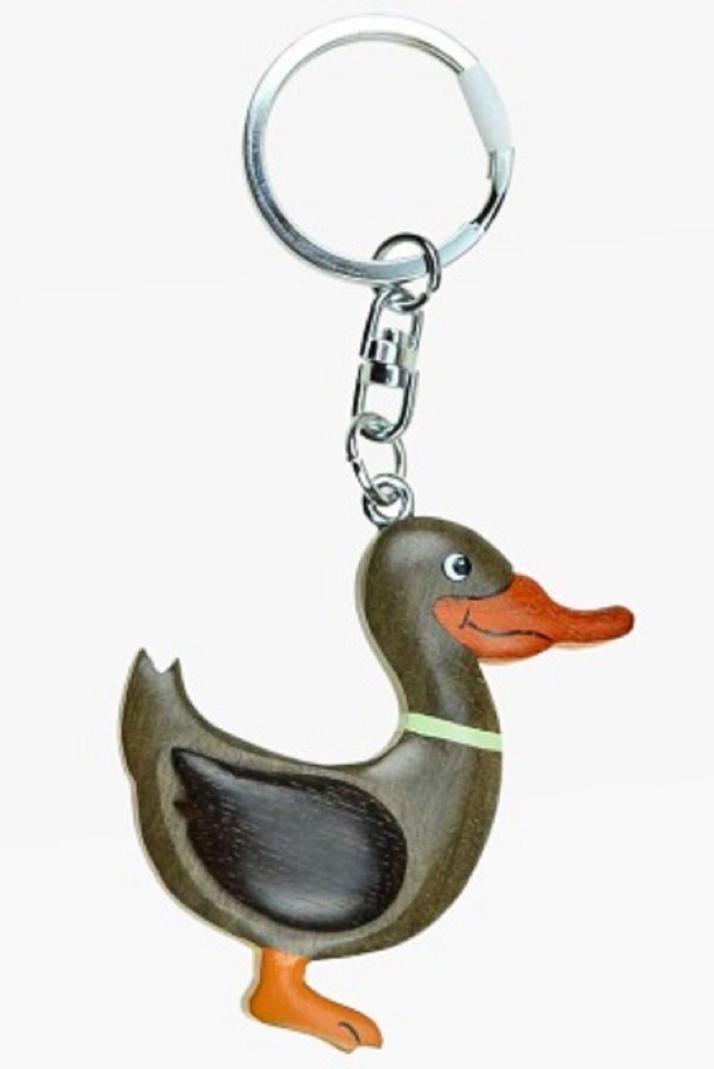 Schlüsselanhänger Ente aus Holz und Metall, Entchen