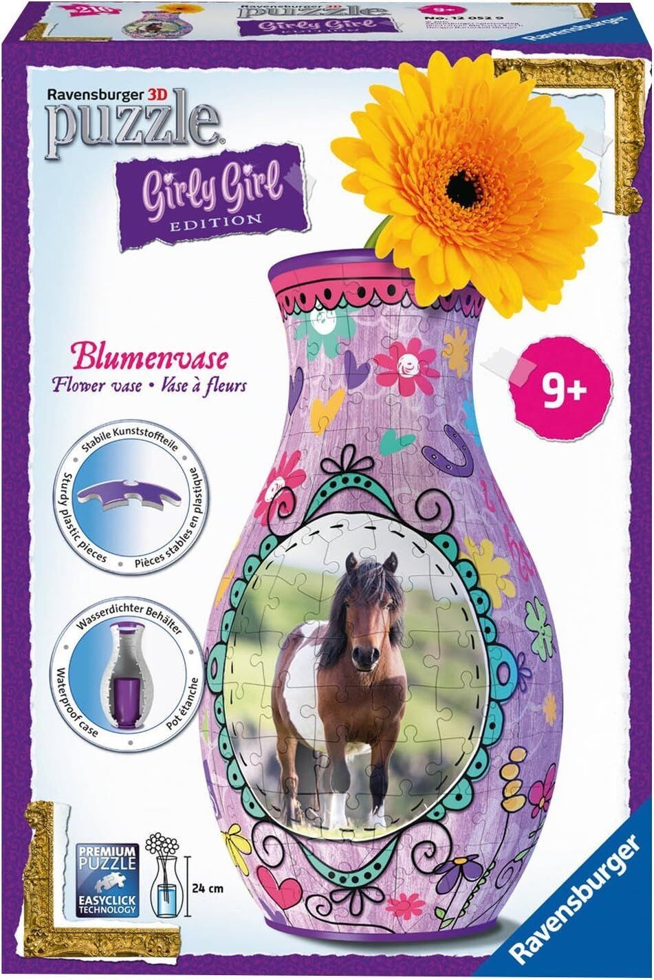 3D-Puzzle Girly Girl Edition Blumenvase Pferde
