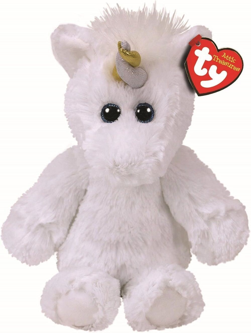 Kuscheltier Einhorn Agnus ca. 33cm, Attic Treasures, Weiss Unicorn (1-St), Stofftier als Geschenk geeignet