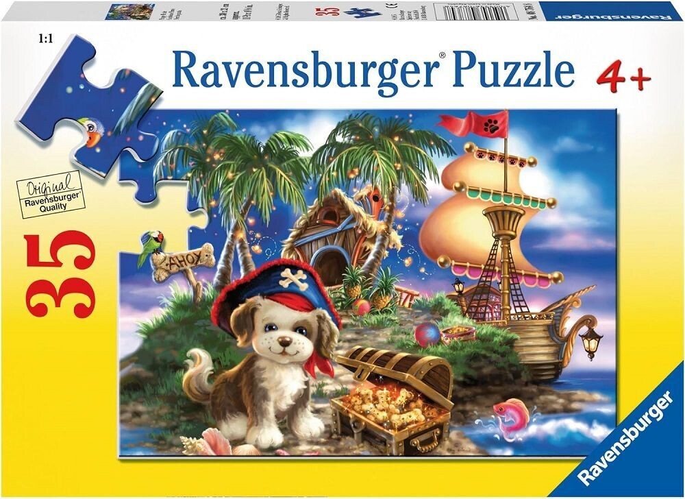 Ravensburger Puzzle Hund Welpe-Pirat Kinderpuzzle - Rätzel Motorikspielzeug, 35 Puzzleteile, Ideal als Geschenk