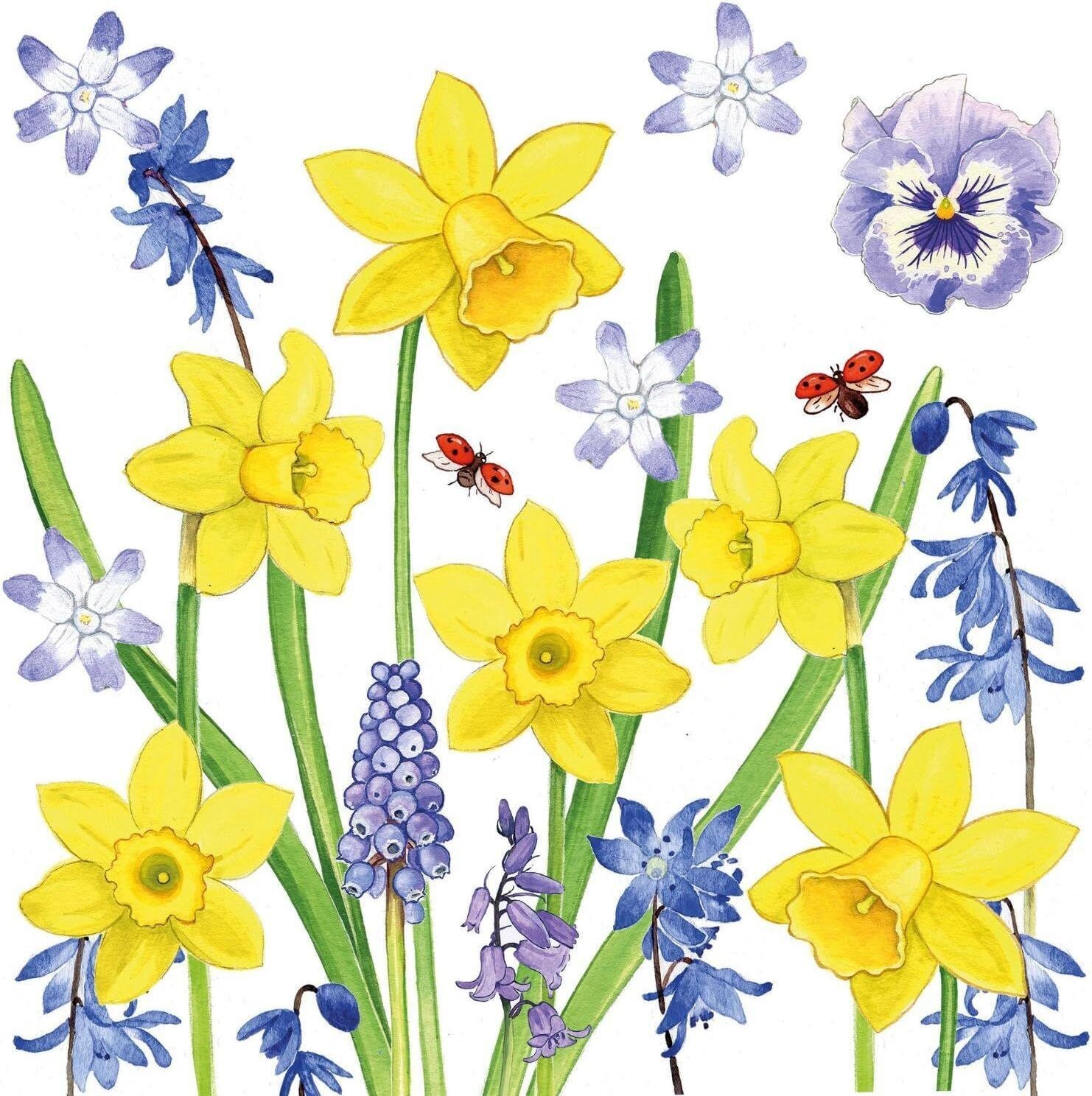 Ambiente Papierservietten - Servietten Lunch/Partyca. 33x33cm Narzissen -  Narcissus Love