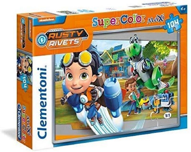 Clementoni® Puzzle, Kinder ,Maxi Rusty Rivets 104 Puzzleteile - Rätzel / Motorik / Konzentration Spiel