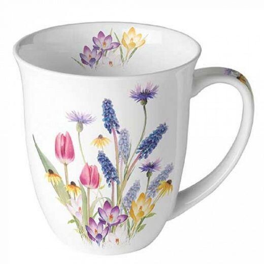 Ambiente Luxury Paper Products Becher Sommer Porzellan Tasse - Mug Blumen Frühling Kollektion, Herbst - Pflanzen Tee/Kaffee - Ideal Als Geschenk