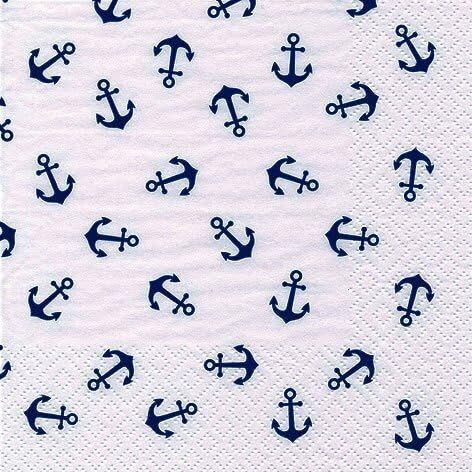 20 Servietten 3-lagig h-Servietten, nautischer Anker Kollektion  Sommer - ti-flair