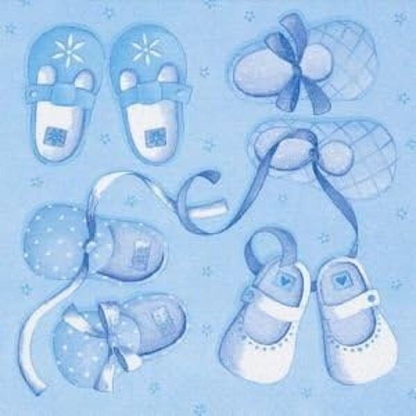 20 Servietten Blau 3-lagig -  Arrival Boy Kollektion - Baby Party - Junge - ti-flair Design