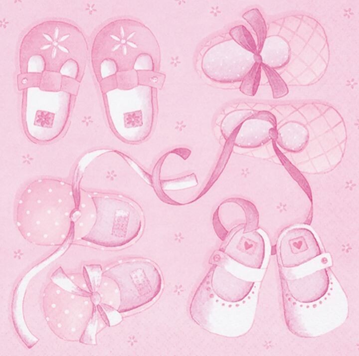 Servietten Rosa  3-lagig -  Arrival Girl  Kollektion - Baby Party - Mädchen - ti-flair Design, 1 Packung