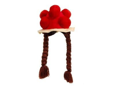 Mütze Bollenhut aus Plüsch, 45cm Mütze Bollenhut aus Plüsch, 45cm