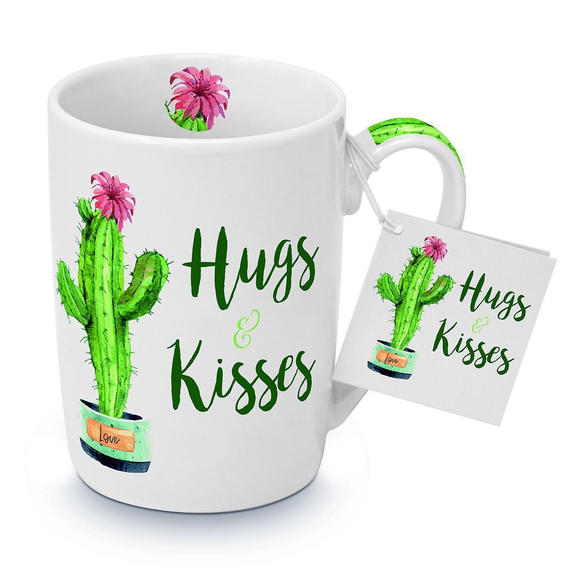 Henkelbecher aus Porzellan Ø 8 cm, 250 ml (Hugs and Kisses) , PPD Paper Design Napkin