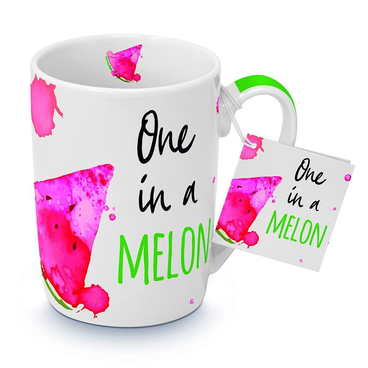 Henkelbecher aus Porzellan Einer in einer Melone ,  Ø 8 cm, 250 ml  , PPD Paper Product Design