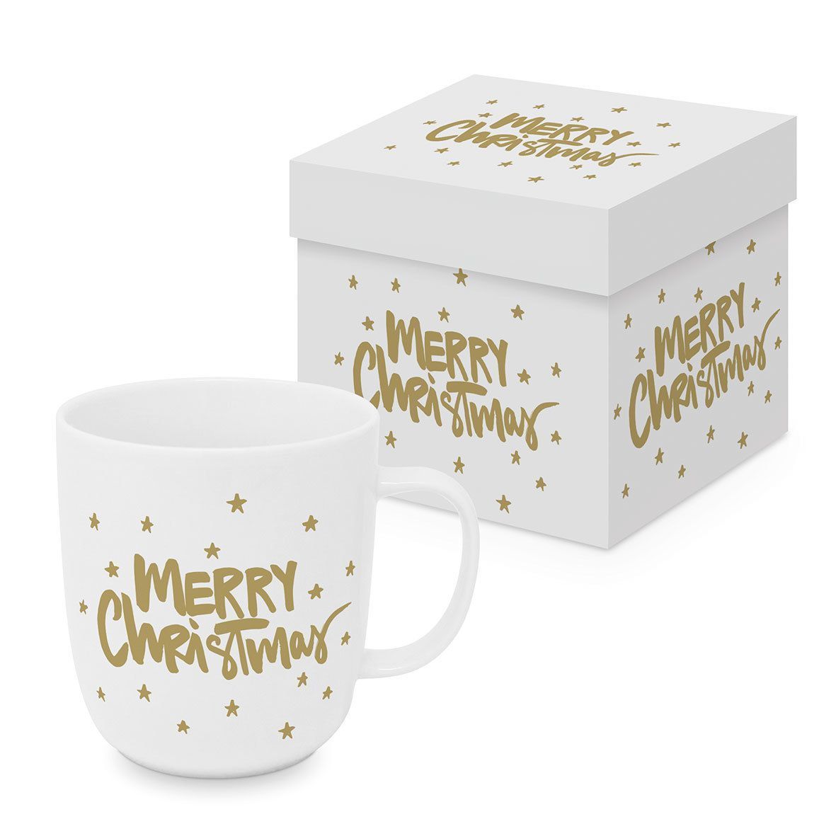 Becher Frohe Weihnachten goldfarbene matte , Merry Christmas, Tasse , PPD Paper Product Design