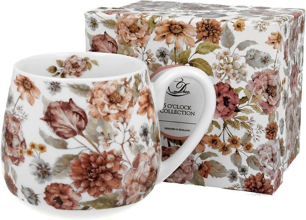 Duo Gift Becher Becherfass Pastel Blumen Tee/Kaffee Tasse, Porzellan : Sommer Kollektion , mit Geschenkbox / Ideal als Geschenk