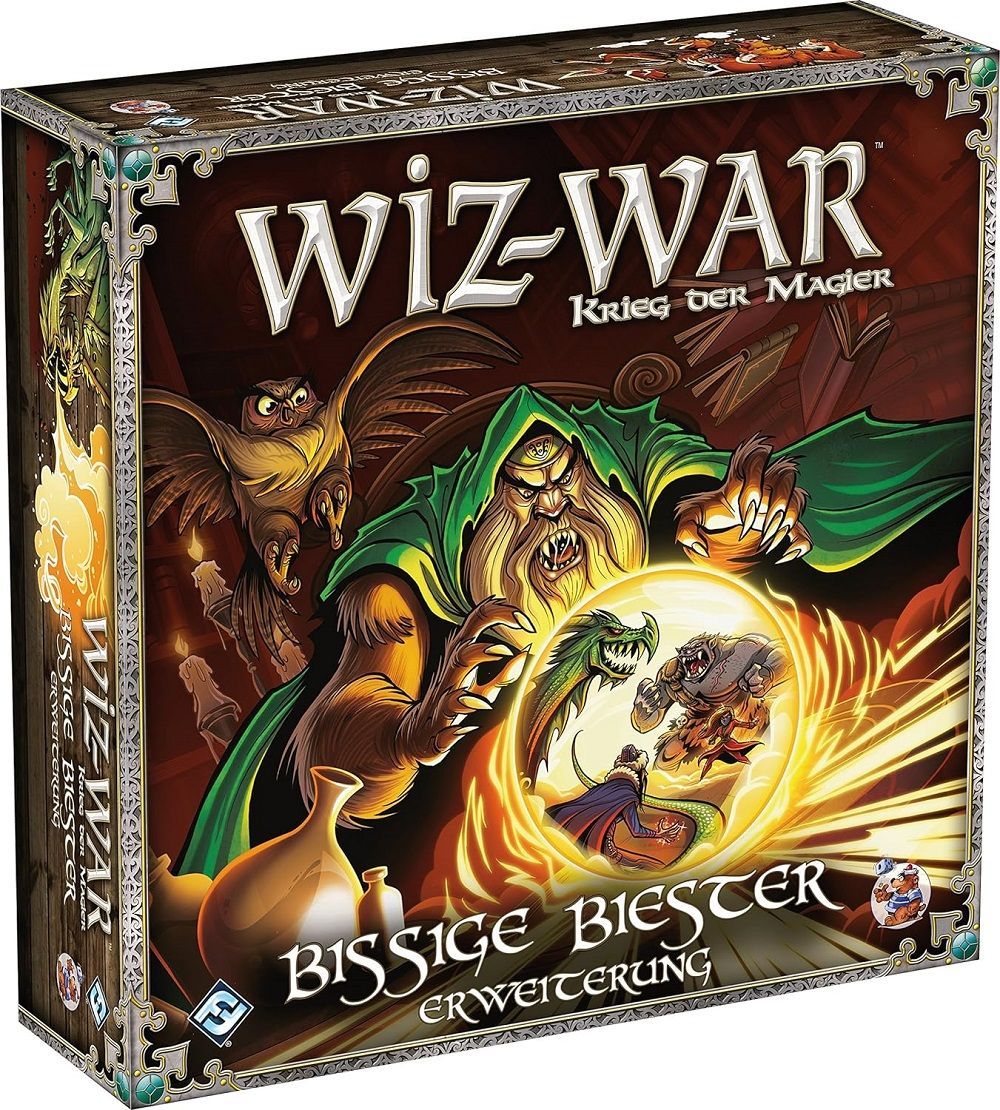 Wiz-War Bissige Biester Spiel - Erweiterung - Spielbrett / Figuren , Deutsch / taktisches Kartenspiel