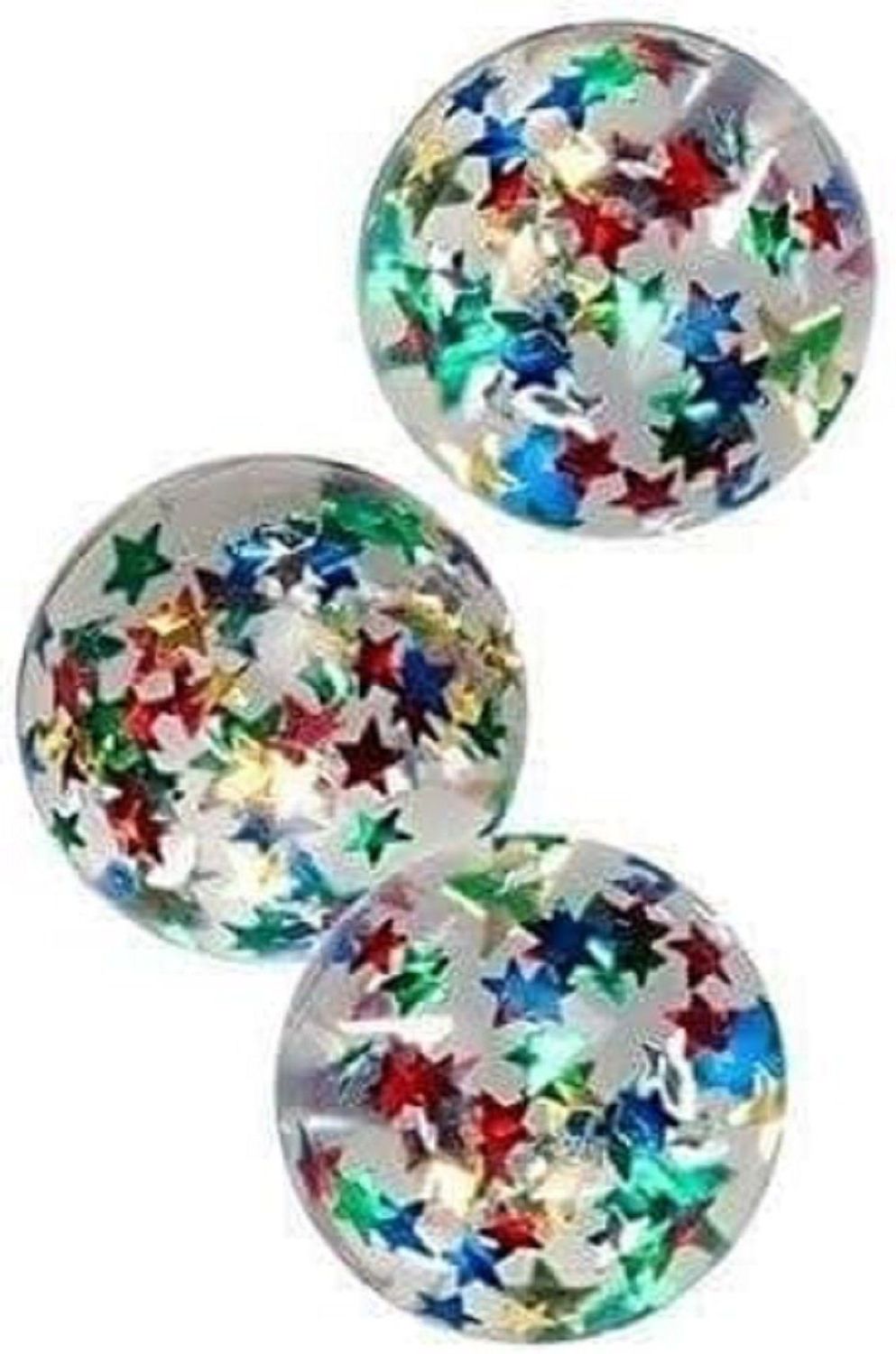 Flummi Stern 43mm 3 Stück, Flummy, Gummiball, Springbälle, Mitgebsel zum Kindergeburtstag,Spielen oder Verschenken