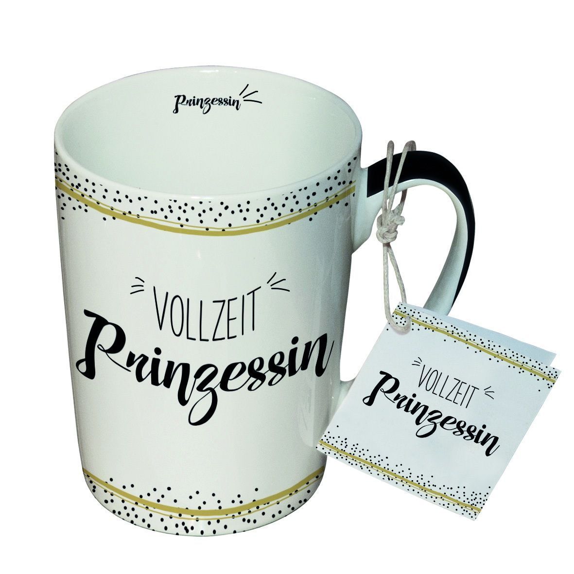 Becher Vollzeit Prinzessin , Porzellan Henkelbecher Tasse , 250 ml , ppd Paper Product Design