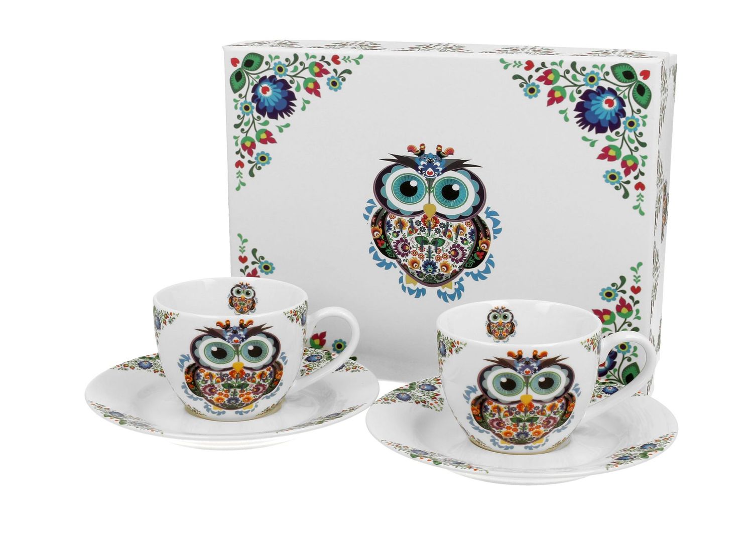 2 Espressotassen (90 ml) mit Untertassen OWL ETNO, DUO