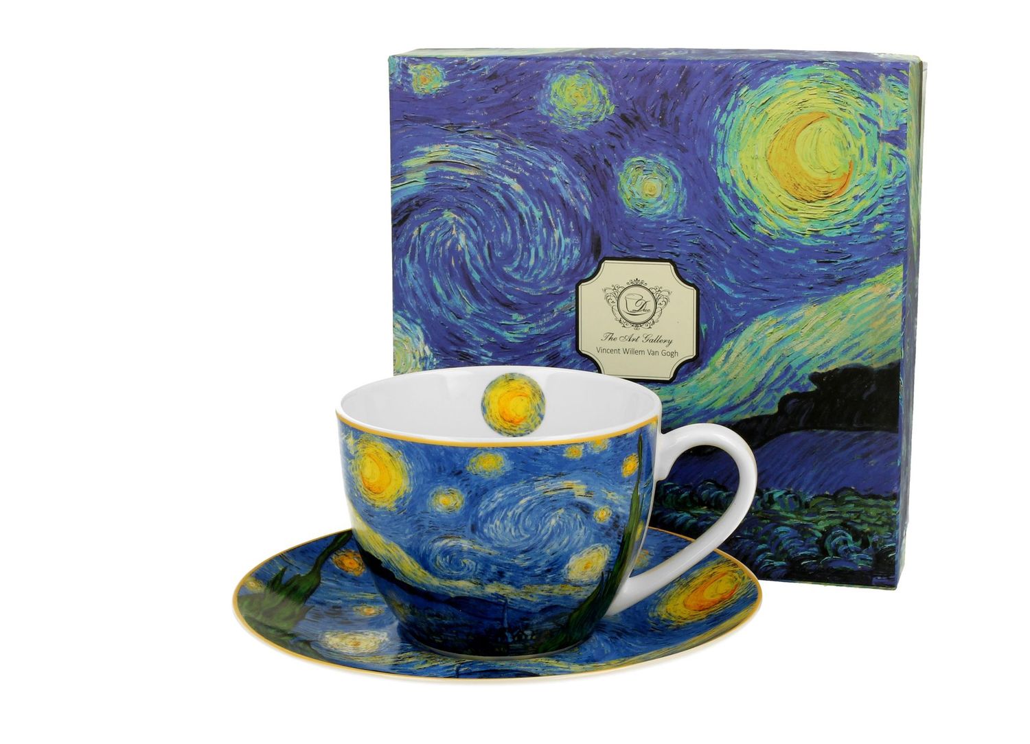 Cup with saucer STARRY NIGHT inspired by Van Gogh, cup ( 250 ml) , saucer 15,3 cm , DUO - Art Gallery