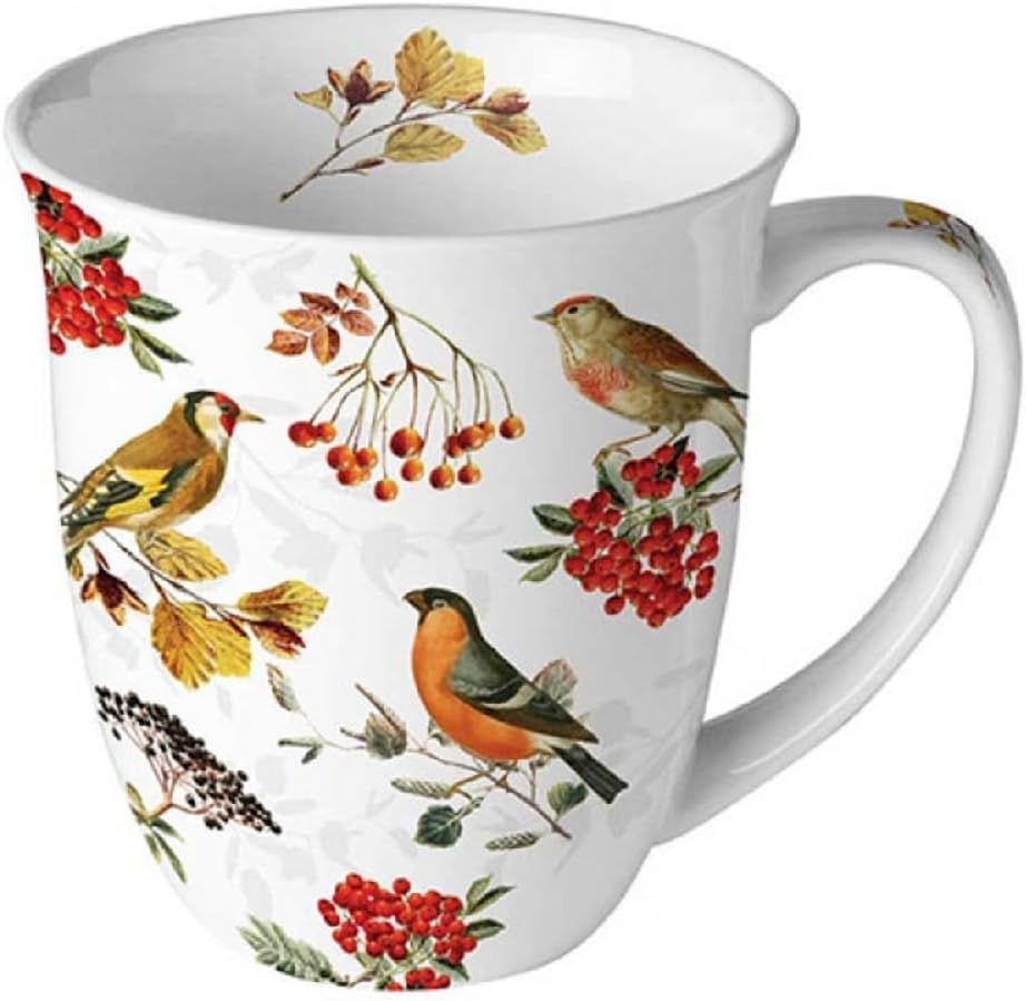 Ambiente Kaffeetasse Becher, Teetasse Becher 400 ml, Fine Bone China Porzellan, Gräser im Wind, wehendes Gras