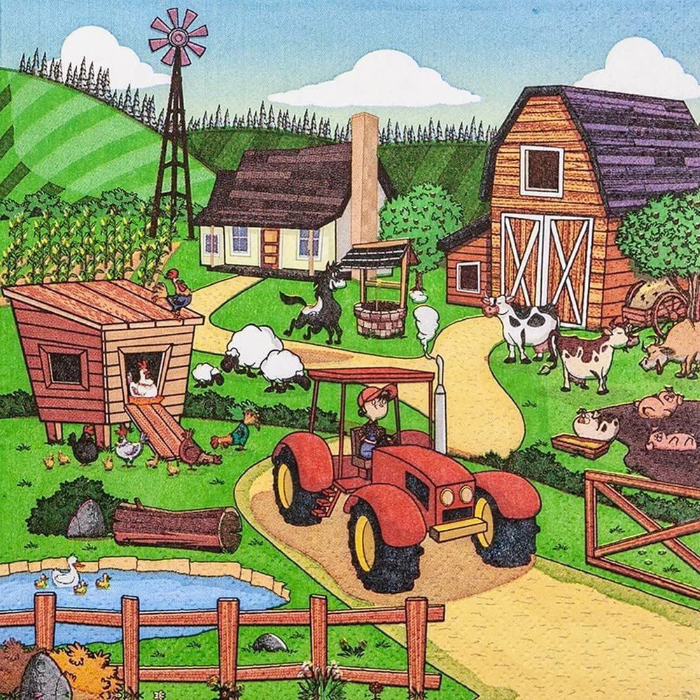 212316 Little Farm 20 Servietten, 33 cm